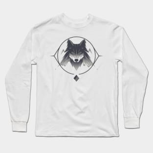 Frost Moon Wolf Shadow Long Sleeve T-Shirt